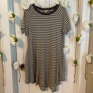 UMGEE USA Striped T-Shirt Dress With Pockets